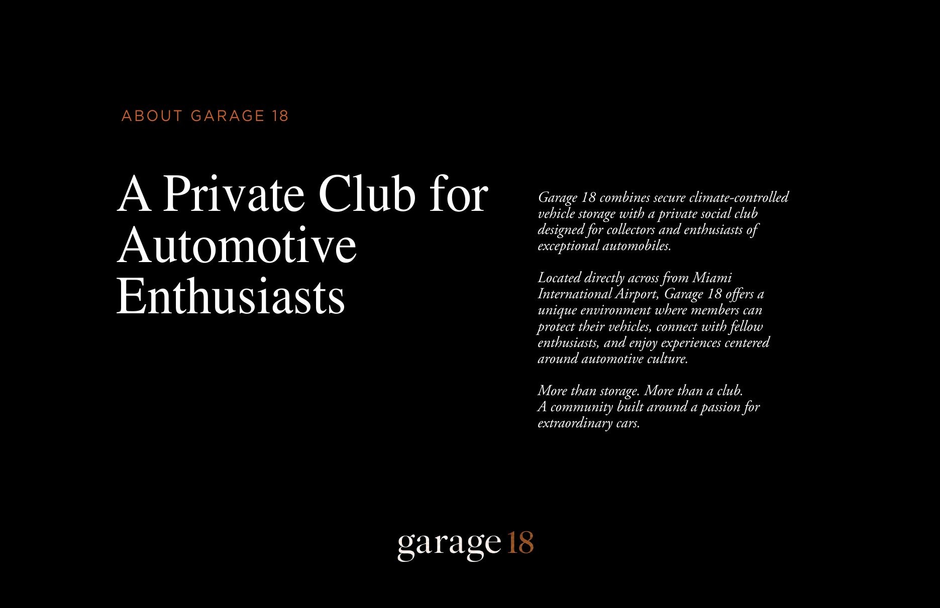 Garage 18 Miami brochure page 2
