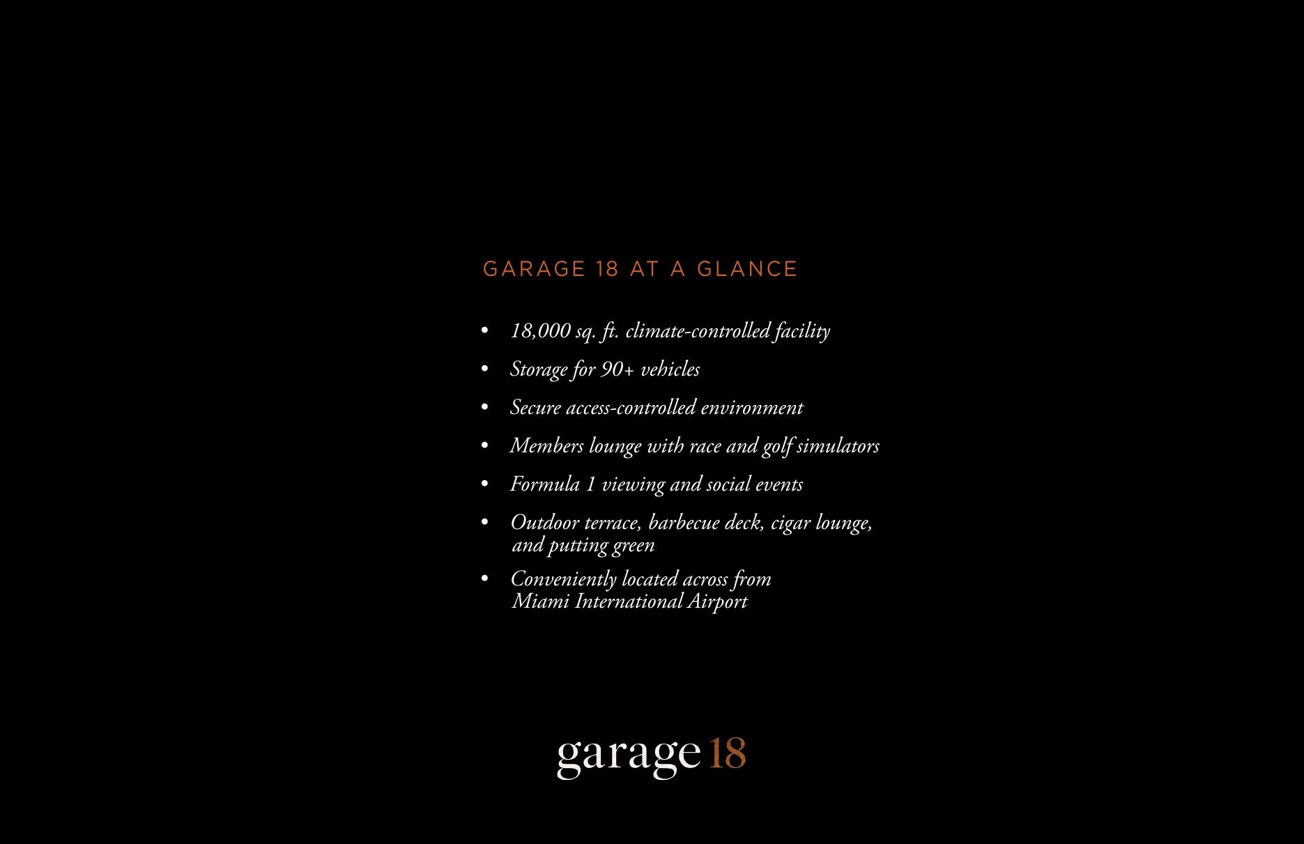 Garage 18 Miami brochure page 3